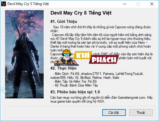 Cài Việt Hóa cho Devil May Cry 5