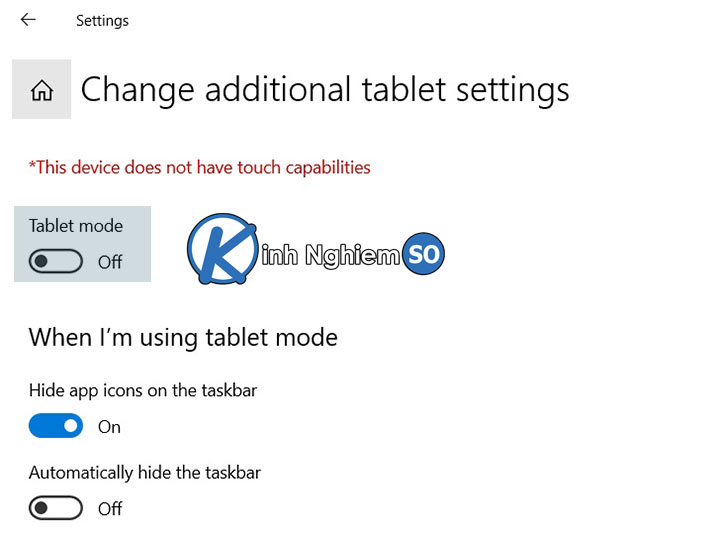 Bật Tablet mode windows 10