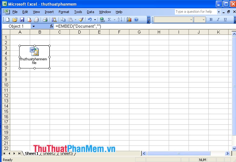 File đính kèm sẽ xuất hiện trong file Excel của bạn