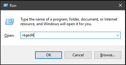 Nhấn tổ hợp phím Windows + R để mở cửa sổ lệnh Run hoặc nhấn chuột phải lên nút Start chọn Run. Nhập lệnh regedit