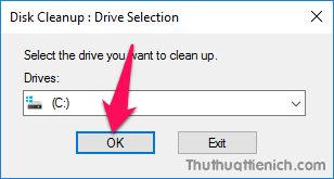Chọn ổ đĩa cài đặt Windows 10 trong phần Drives rồi nhấn nút OK