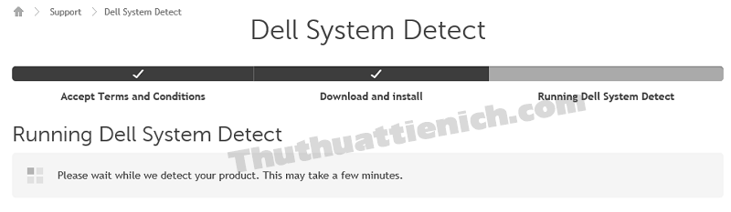 Trang web sẽ tự động kiểm tra các thông tin về thiết bị Dell của bạn