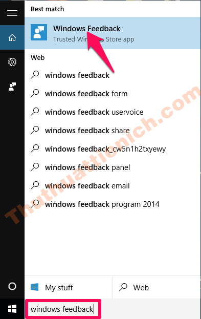 Cách mở ứng dụng Windows Feedback