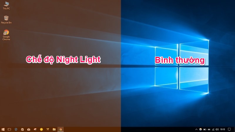 Chế độ Night Light trên Windows 10 Creators