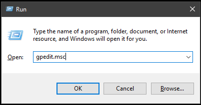 Nhấn tổ hợp phím Windows + R để mở cửa sổ lệnh Run hoặc nhấn chuột phải lên nút Start chọn Run. Nhập lệnh gpedit