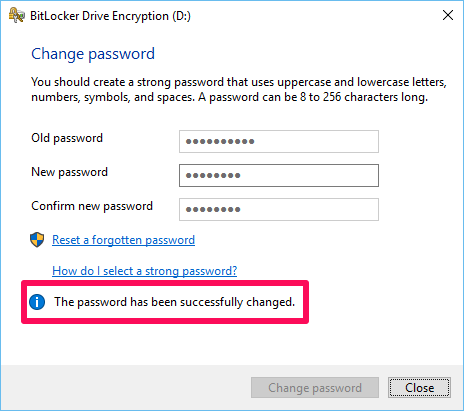 Thông báo đổi mật khẩu thành công