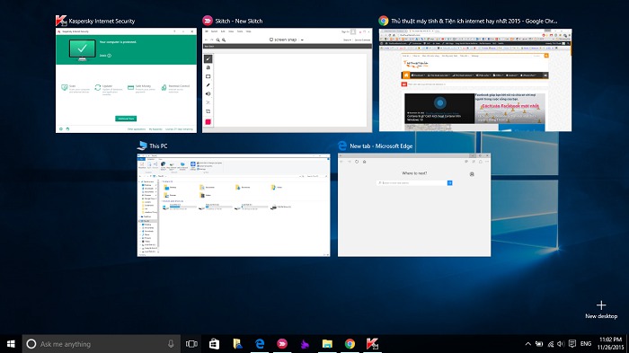 Tính năng đa nhiệm Task View trên Windows 10