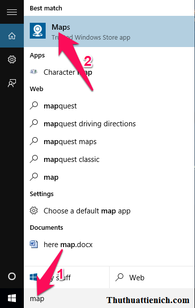Cách mở ứng dụng Maps trên Windows 10