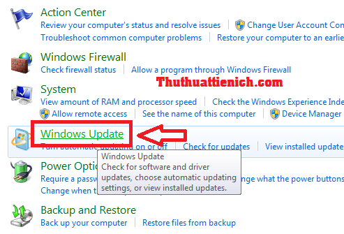 Cách tắt chế độ update trên Windows 7