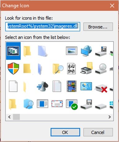 Biểu tượng trên Windows 10
