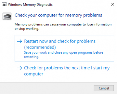 Chẩn đoán bộ nhớ Windows