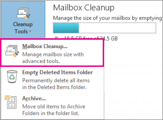 Làm sạch hộp thư Outlook
