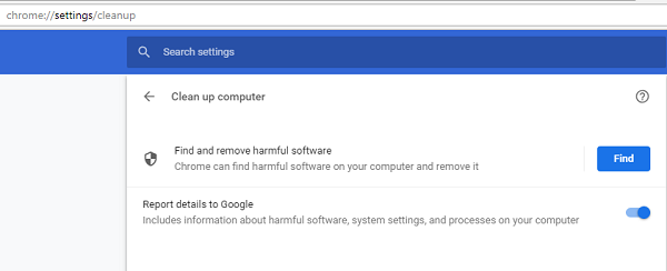 Mã lỗi 105 trong Google Chrome