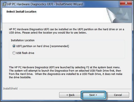 chạy công cụ chẩn đoán UEFI từ ổ USB