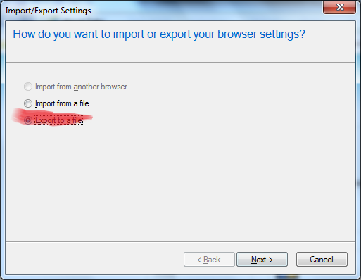 Cách sao lưu mục ưa thích trong Internet Explorer 9