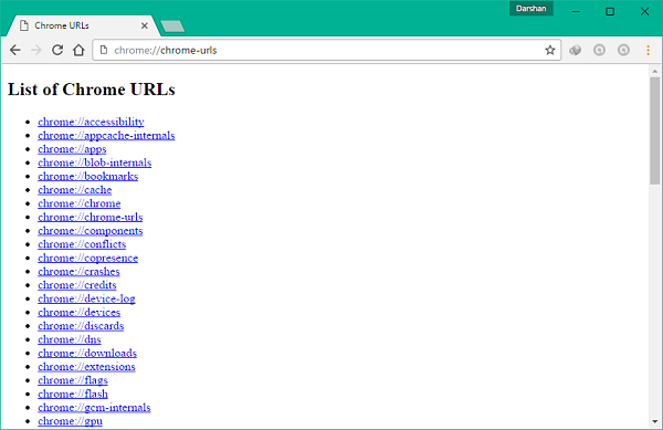 Danh sách các URL Chrome ẩn và ý nghĩa của chúng