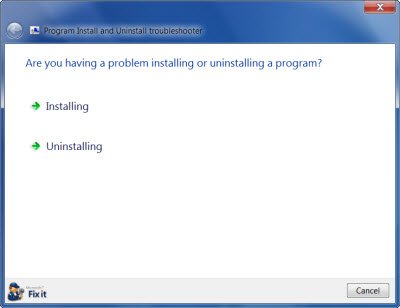 Không thể cài đặt hoặc gỡ cài đặt chương trình trong Windows
