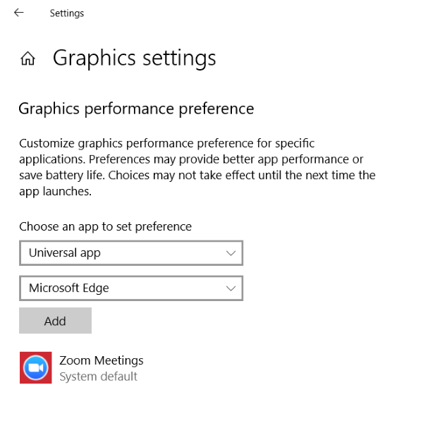 Sửa ứng dụng Windows 10 bị chặn truy cập phần cứng đồ họa
