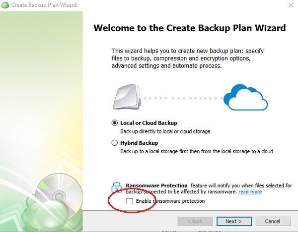 CloudBerry Backup cho máy tính để bàn Windows