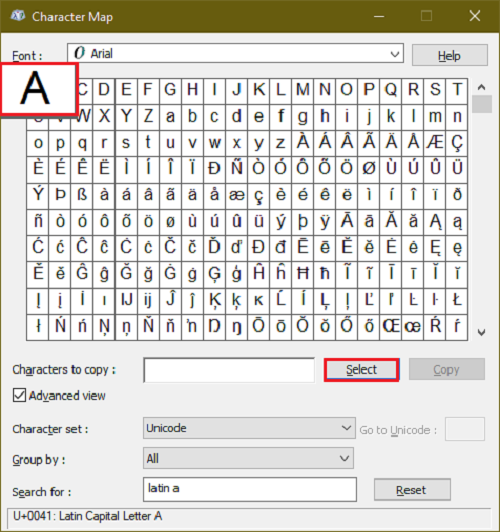 sử dụng các ký tự và chữ cái đặc biệt trong Windows 10