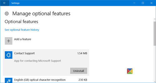 quản lý các tính năng tùy chọn của Windows 10 2