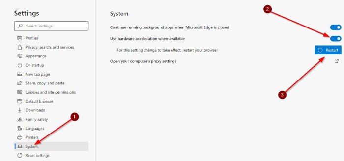 Bật hoặc tắt Tăng tốc phần cứng trong Microsoft Edge