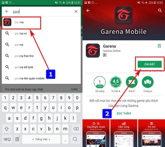 Cách cài đặt Garena Mobile Android