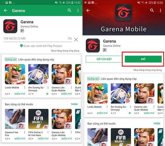 Cài đặt và mở Garena Mobile trên Android
