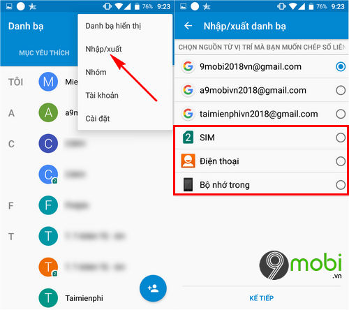 cach dong bo danh ba len gmail dien thoai android 6