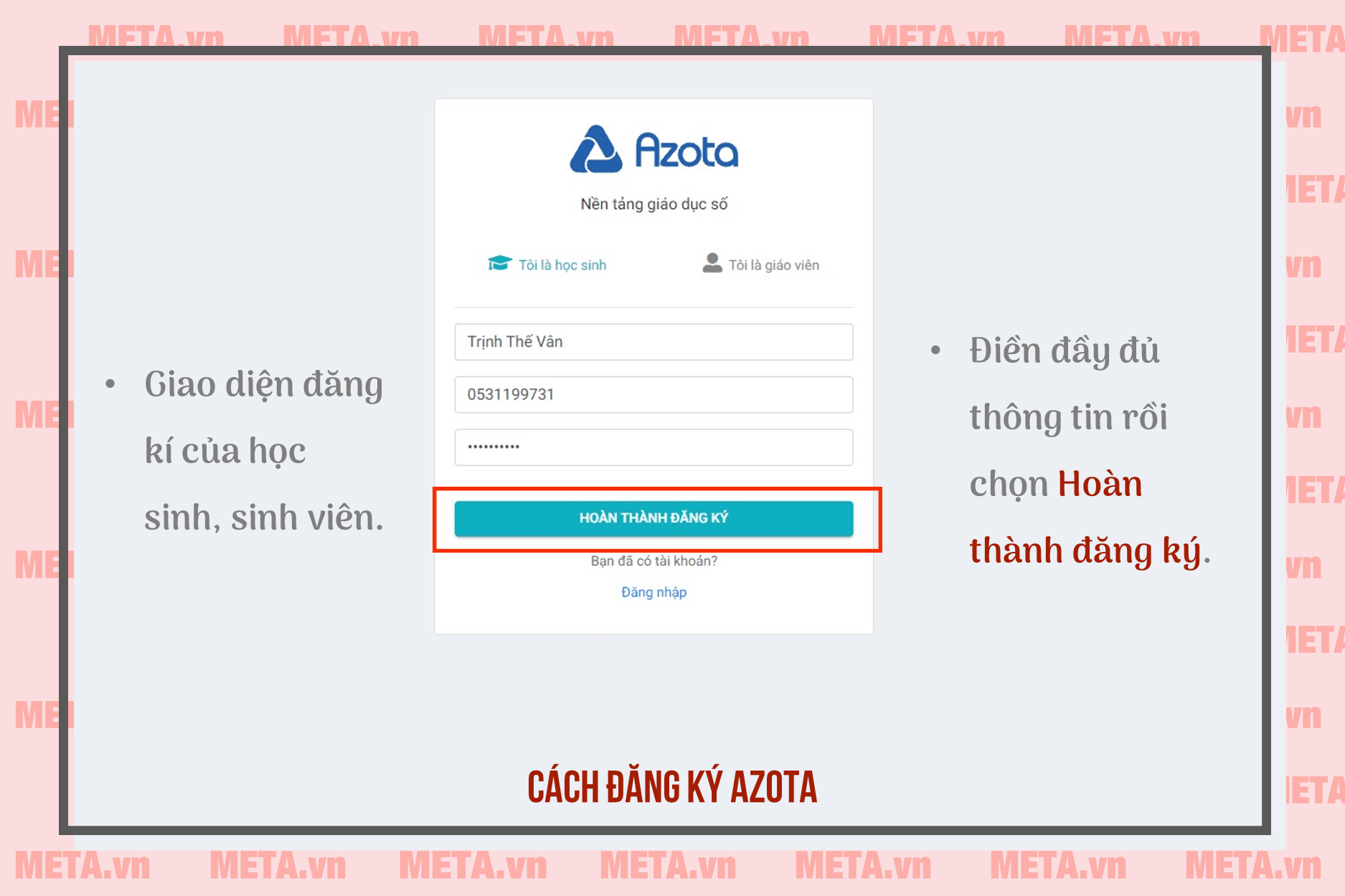 Cách đăng ký Azota