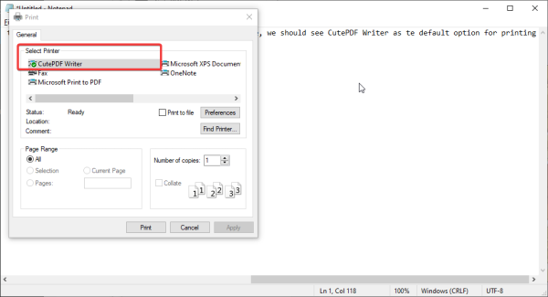 Cach chuyen doi tep sang PDF voi CutePDF cho Windows