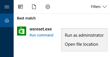 Xóa bộ nhớ cache của Windows Store với WSReset.exe