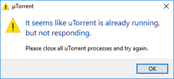 uTorrent không phản hồi