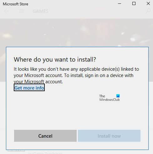 Có vẻ như bạn không có bất kỳ (các) thiết bị thích hợp nào được liên kết với tài khoản Microsoft của mình