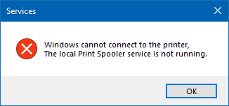 Dịch vụ Print Spooler cục bộ không chạy