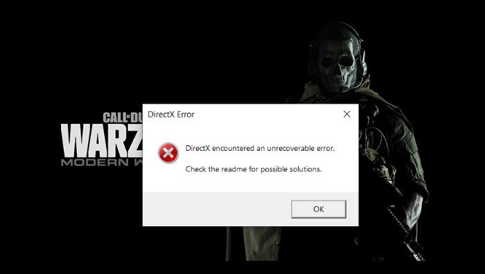 Directx gặp phải một lỗi không thể phục hồi