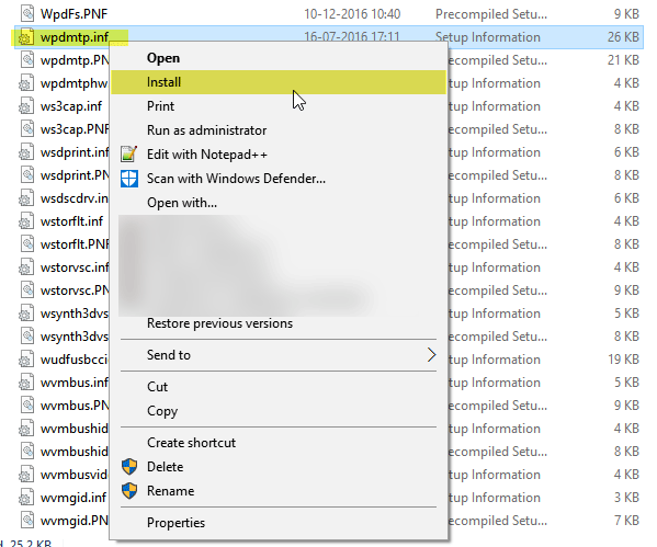 Giao thức truyền phương tiện (MTP) không hoạt động trên Windows 10