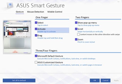 ASUS Smart Gesture Touchpad không hoạt động