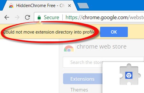 Không thể di chuyển thư mục tiện ích mở rộng vào hồ sơ Chrome