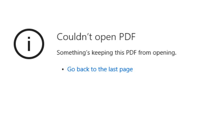 Không thể mở thông báo lỗi PDF