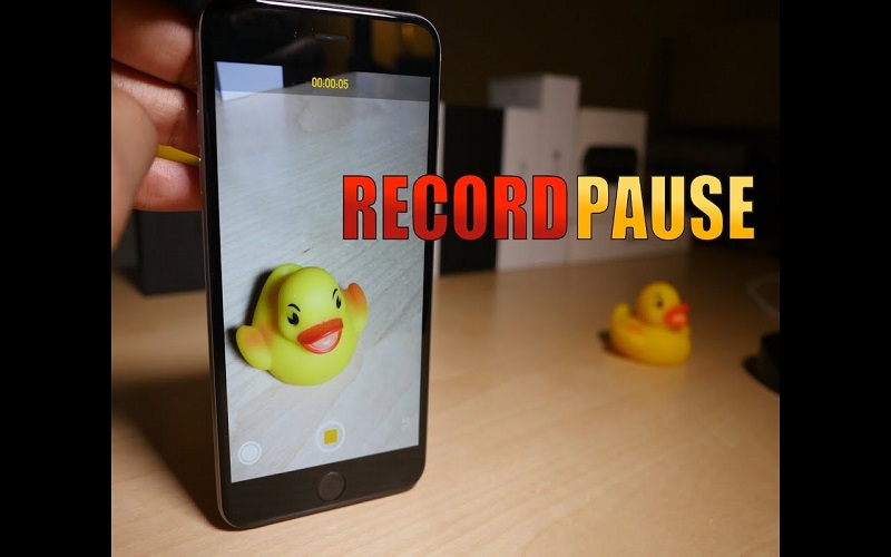RecordPause cho phep ban Pause va Resume khi quay video