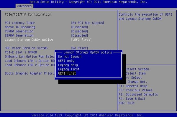 Chọn UEFI hoặc Legacy BIOS khi khởi động vào Windows Setup hoặc Windows PE