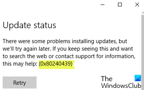 Sua loi Windows Update 0x80240439 tren Windows 10