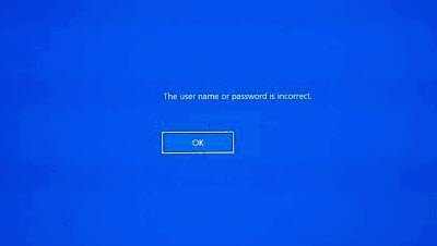 Tên người dùng hoặc mật khẩu không chính xác