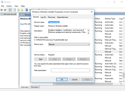 Windows Modules Installer Worker Sử dụng CPU & Đĩa cao trong Windows 10