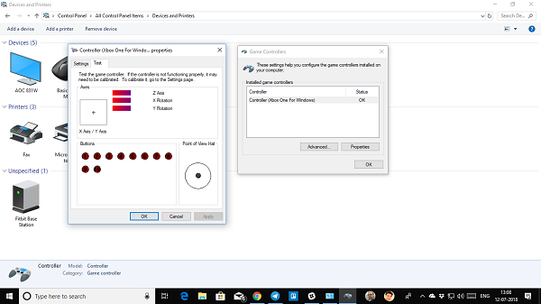 Kiểm tra hiệu chỉnh bộ điều khiển Xbox trong Windows 10