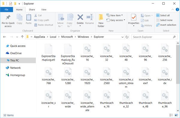 Tạo lại bộ nhớ cache Biểu tượng trong Windows 10
