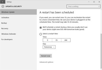 windows-10-update-restart-Schedule