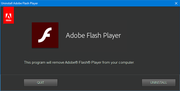 gỡ cài đặt flash khỏi máy tính