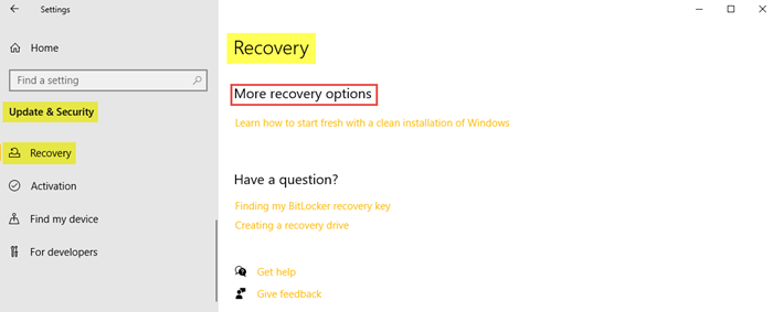 Windows Update & Security Settings trong Windows 10